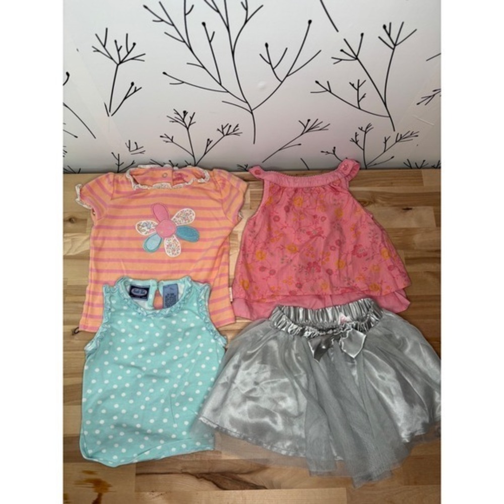 Baby Girl 6-9M Clothing Lot OshKosh Koala‎ Kids Circo Tops Tutu Skirt 4pc Set